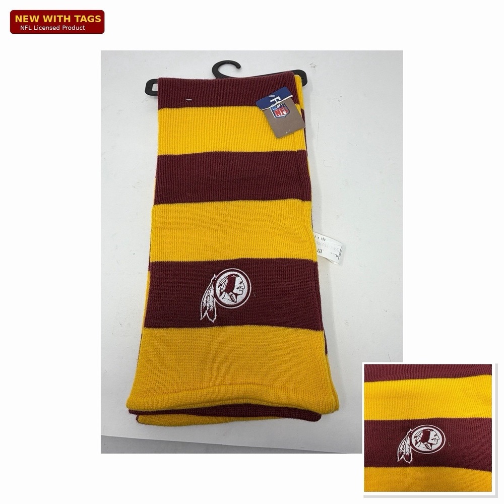 Washington Redskins NFL Knit Scarf Forever Collectibles NWT Burgundy Gold Stripe